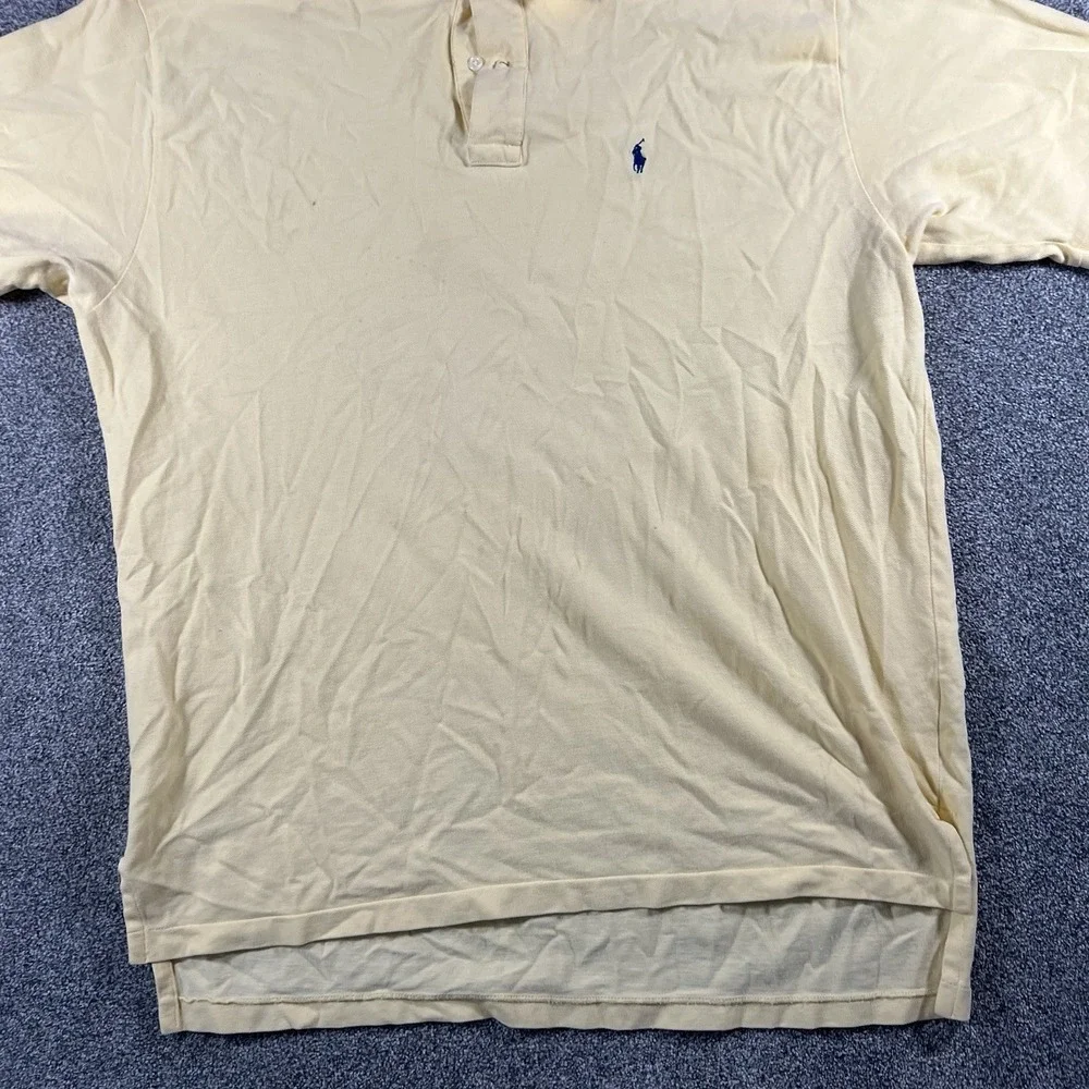 Polo Ralph Lauren Mesh Polo Shirt Yellow Pony Short Sleeve Men's XXL